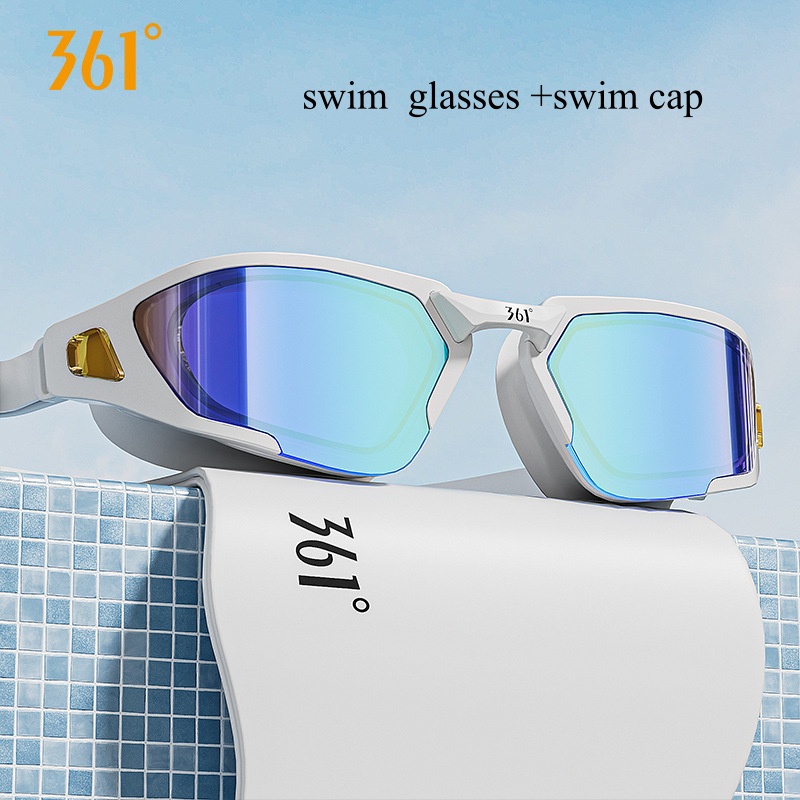 Aquatic Sports Hat - Professionelles Training, UV-Schutz, wasserdicht, verstellbar, Silikon-Schwimmbrille,