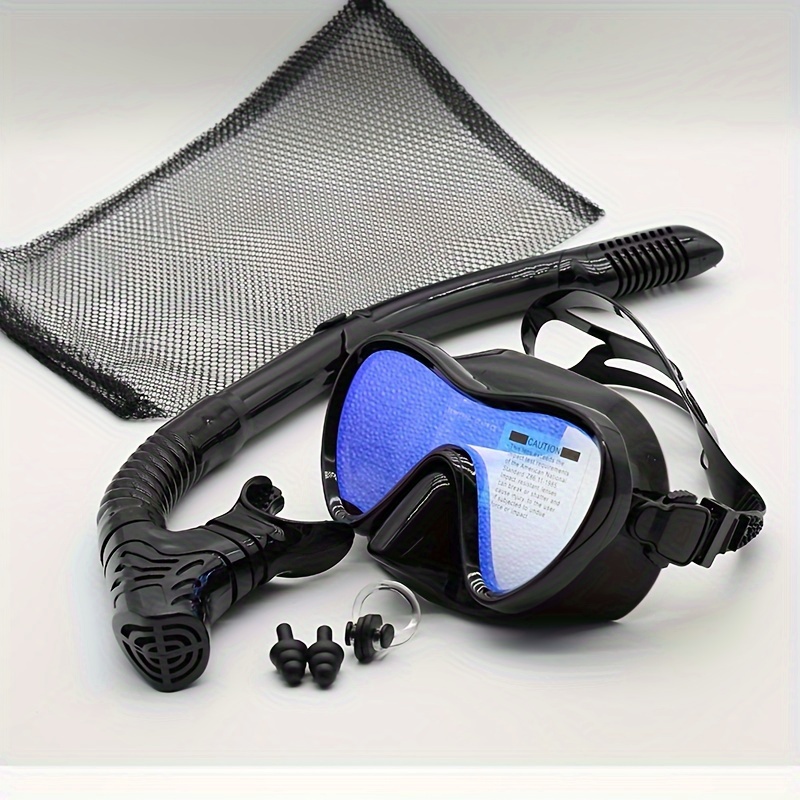 Freediving Mask Set - Professionelle Silikon-Schnorchelmaske und Atemschlauch, beschlagfreie Schnorchelbrille