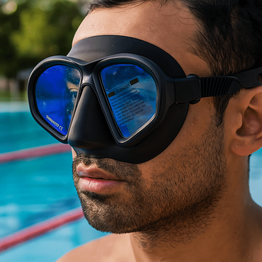 Freediving Mask Set - Gehärtete Glas-Freitauchmaske Faltbarer Schnorchel J-Typ Tauchmaske